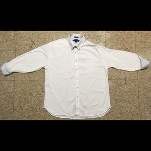 White 80’s 2nd Ply Fabric Tommy Hilfiger Button Up